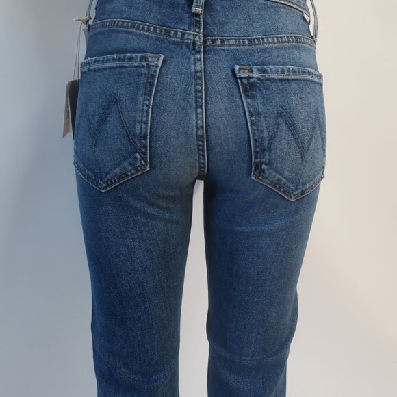 NWT Womens MOTHER Blue The Scrapper Cuff Ankle Fray Smash Banjo's Denim Jeans 24 - Picture 9 of 13